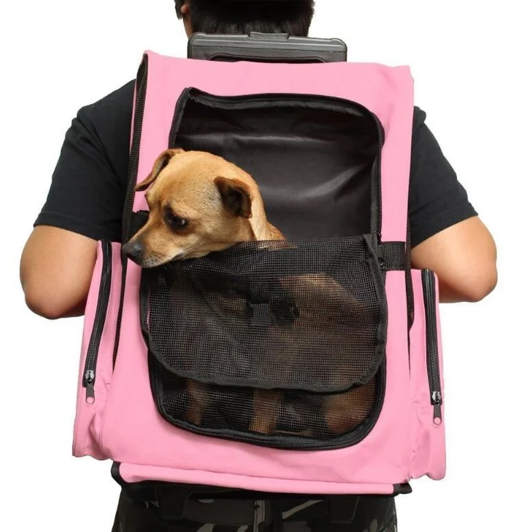 Foldable Luggage Bag Backpack Pet Trolley Bag Carrier With Wheels Dog Air Travel Bag
