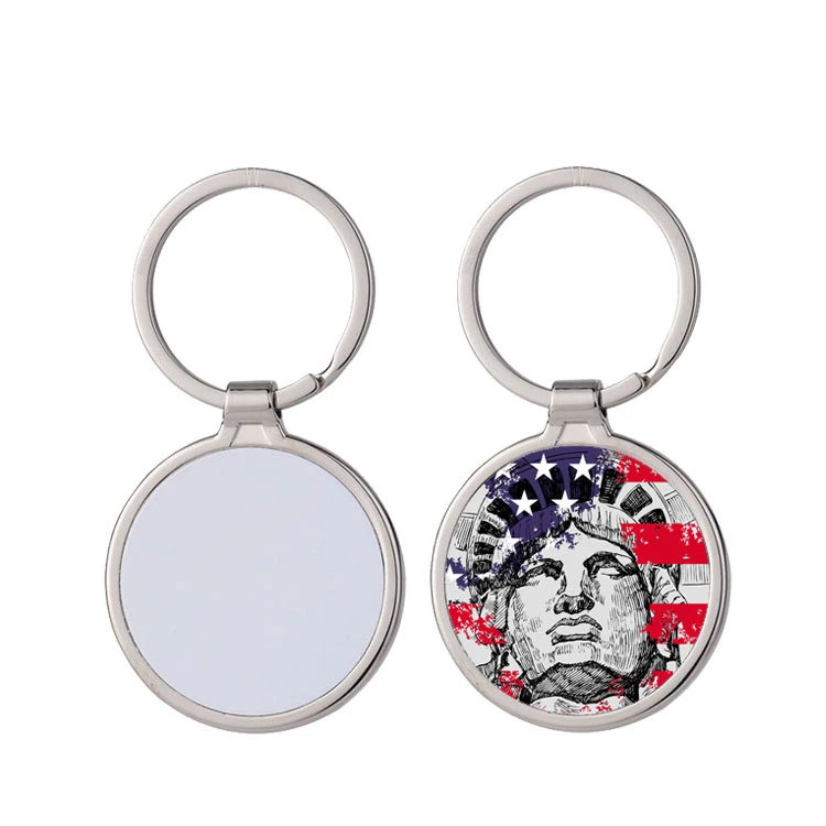 Wholesale Round Circle Sublimation Blank Key Chain Custom Metal Keychain