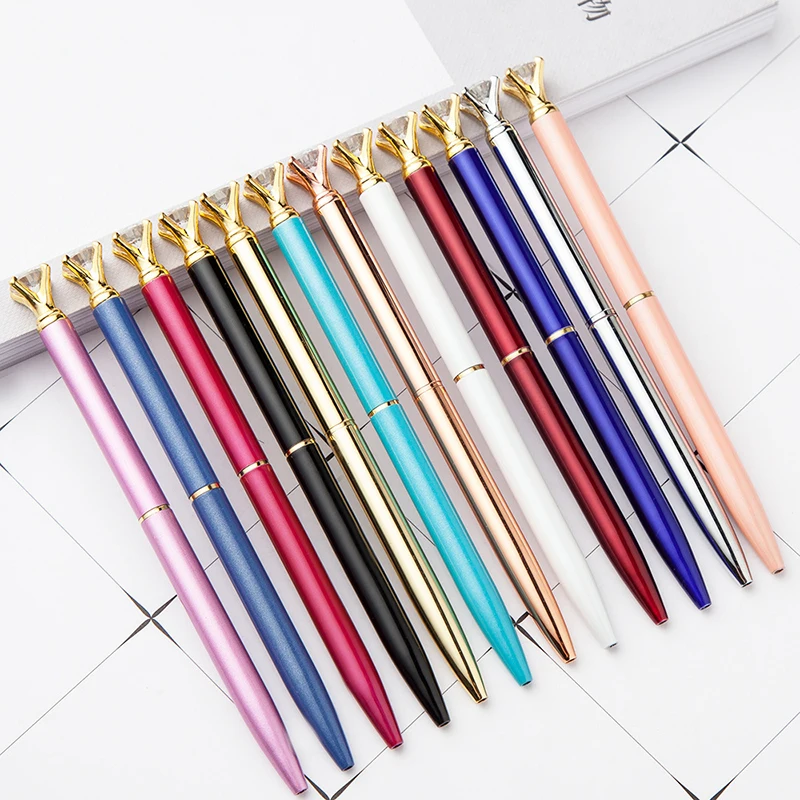 Luxury Dimond Crystal Slim Metal Promotional Ball Point Pen with Custom Logo
