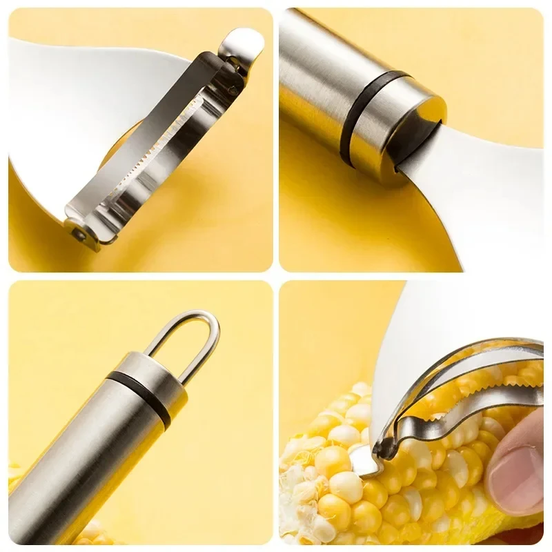New Stainless Steel Corn Peeler Household Manual Corn Thresher Cob Shaver Planer Stripper Cutter Kitchen Fruit Vegetable Tools