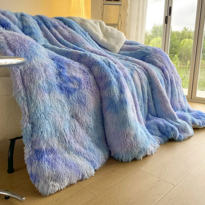 Large Size Winter Warm Faux Fur Throw Blankets Beds Sofa Double Layer Fluffy Soft Warm Mink Blanket
