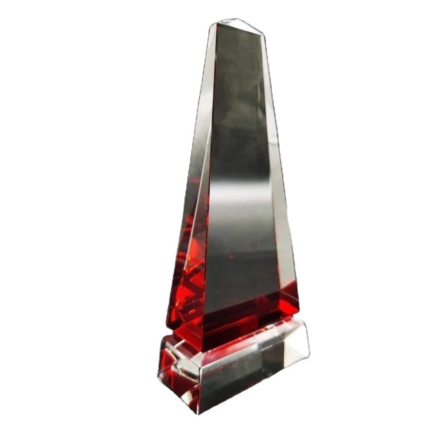 Customized And Attractive Design With A Prism Shaped Blank Base, Clear Holiday Souvenir, Blank Crystal Trophy