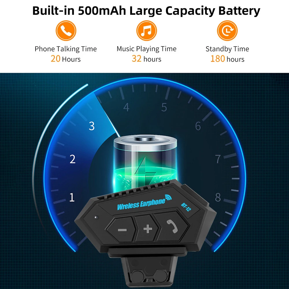 SYW Motorcycle Wireless Helmet Headset intercom Hands-free Communication System Waterproof Motorcycle Wireless Headset