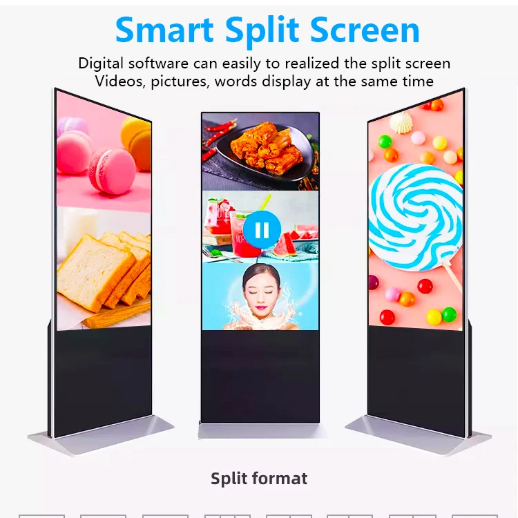 Advertising Player Display 55 Inch Indoor Electronic Sign Board Floor Standing Kiosk LCD Display Screen