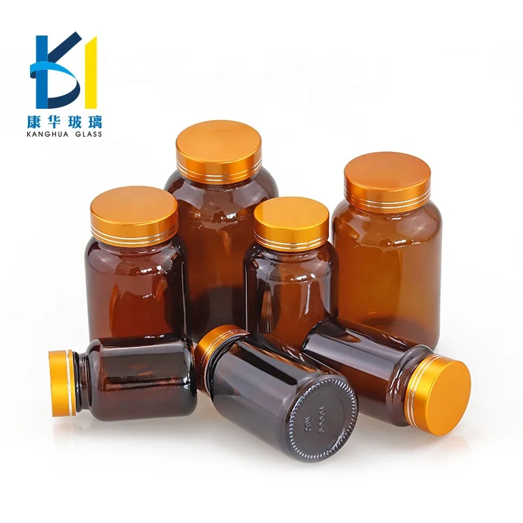 
30ml 60ml 100ml 120ml Glass Amber Health Care Bottle Capsule Bottle With Plastic Screw Cap 