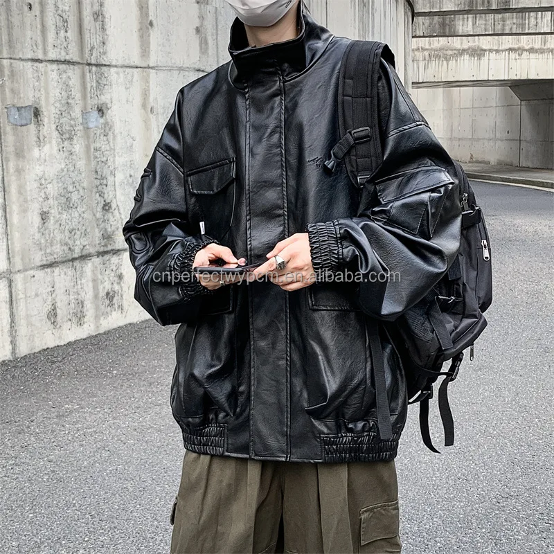 Trendy Custom Winter Black Mens Jackets Coat korean denim jacket  Leather Letterman Bomber Baseball Varsity Jacket