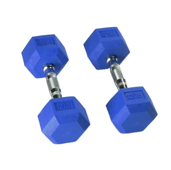 Color Custom Rubber Hex Dumbbell