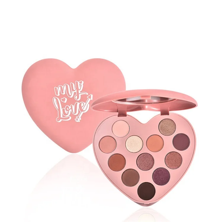 Wholesales Glitter Makeup Eye Shadow, Professional Heart Shape Private Label Eyeshadow Palette