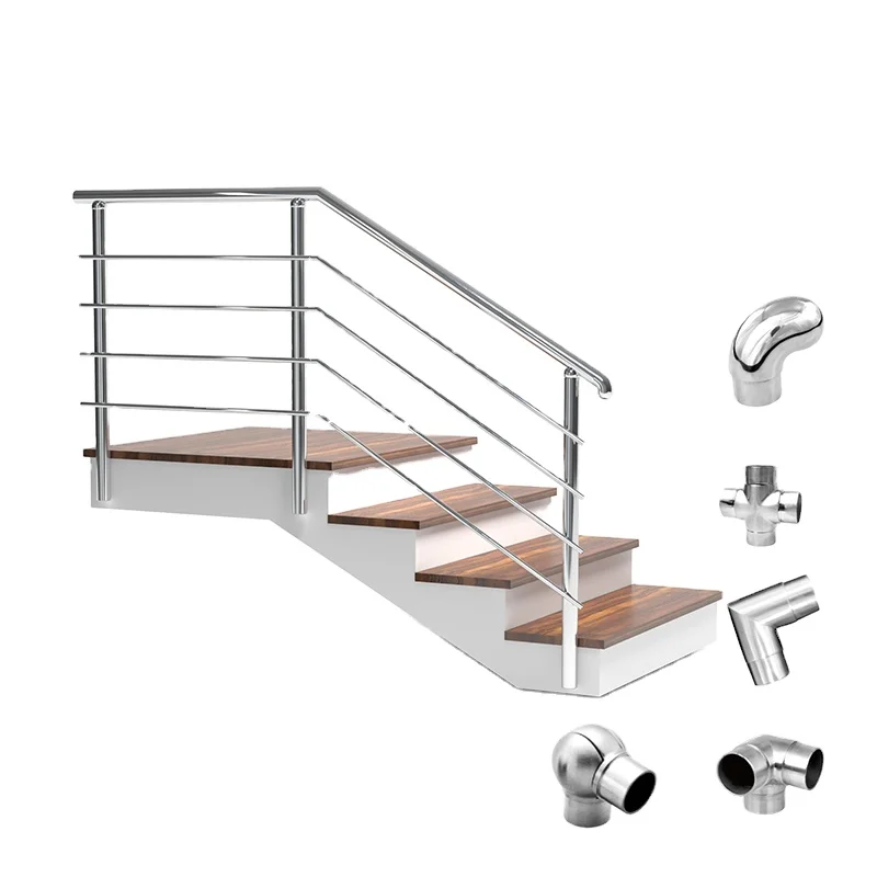 Ablinox Round or Rectangle Top Pipe stainless steel balustrades handrails stair railing fittings handrail holder