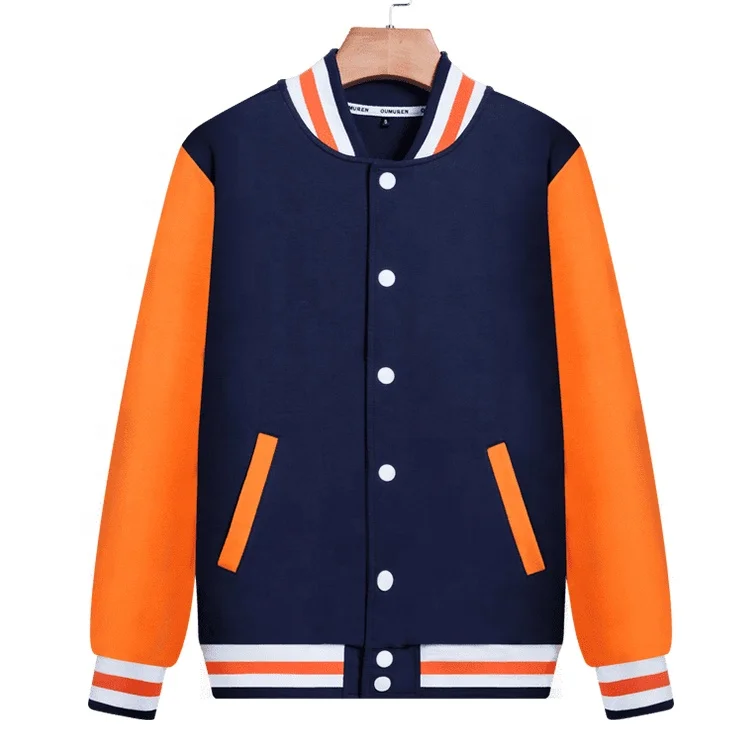 Custom Patchwork Long Sleeve Leisure Jacket High Street Loose Baseball Jacket
