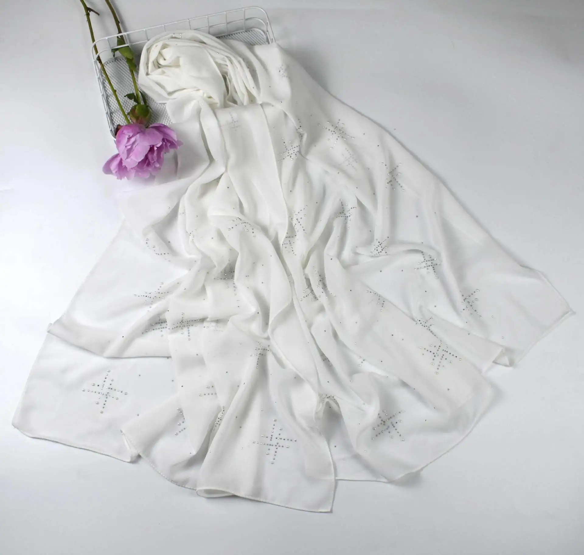 100 Polyester Square Dyed Hijab Scarf Arab Malaysia Islamic Women