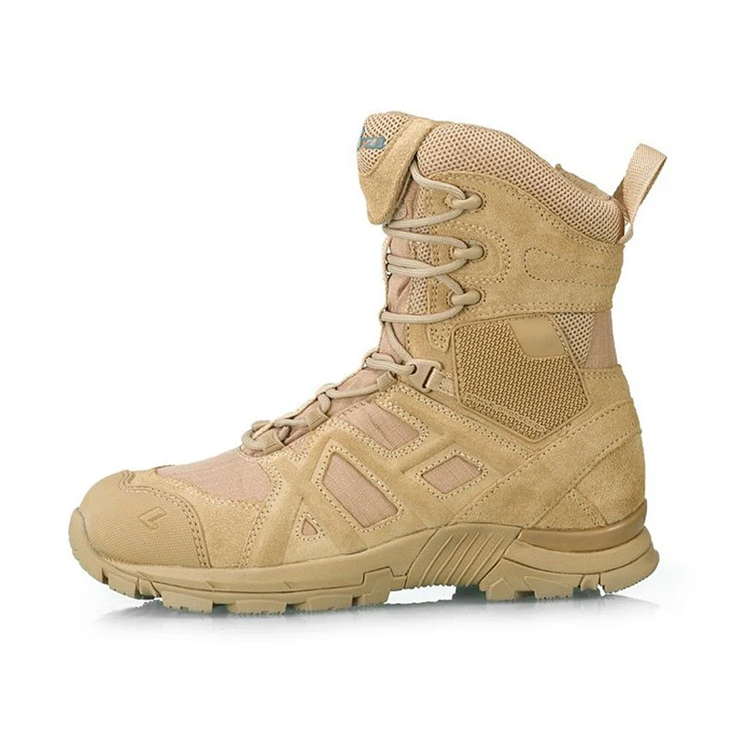 Factory Wholesale Suede Cow Leather boots combat men high ankle combat boots