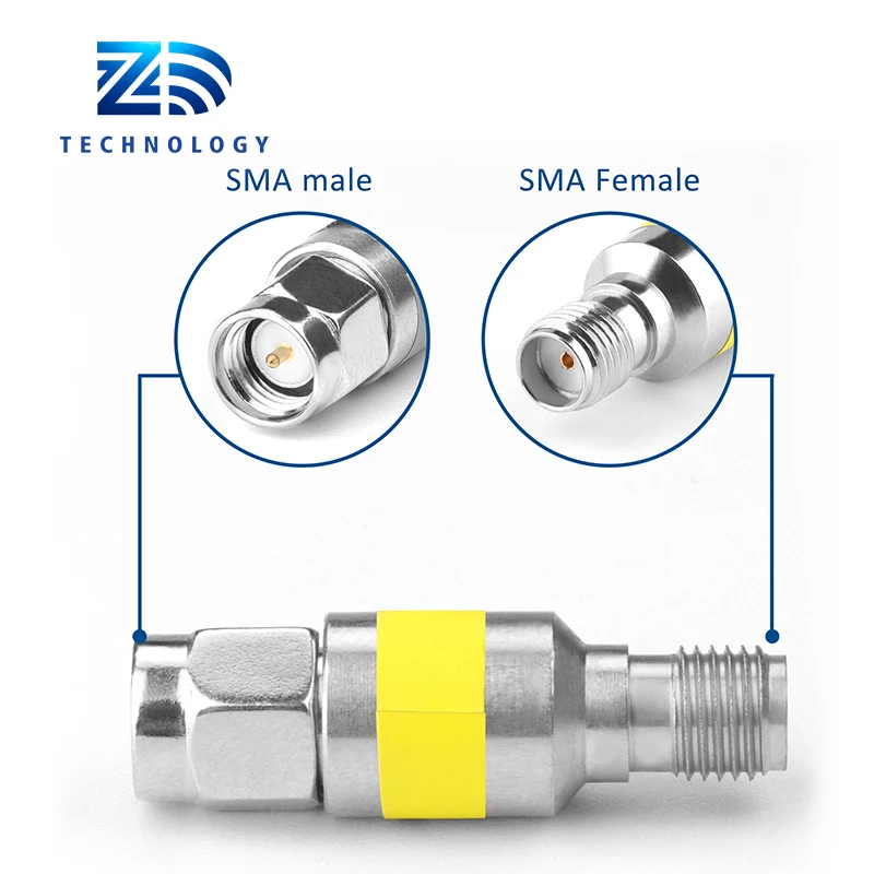 SMA coaxial fixed attenautor,DC to 6GHz,2W 1db.2db.3db.5db.6db.10db.20db.30db.40db.50db Attenuator