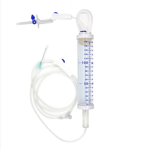 CE ISO13485 100ml disposable IV set with burette