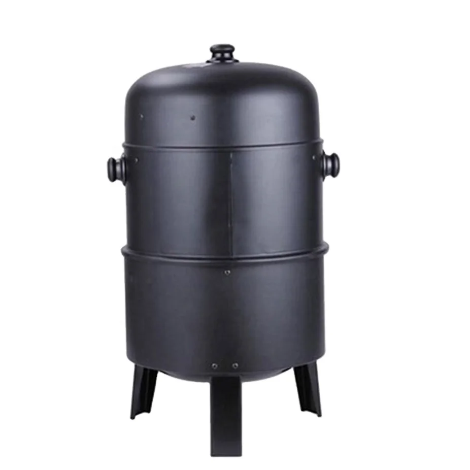 Hot Sale 3 in 1 Smokeless Charcoal Barbecue Grill Smoker 3 layers Tower Vertical Barrel Charcoal BBQ Grill