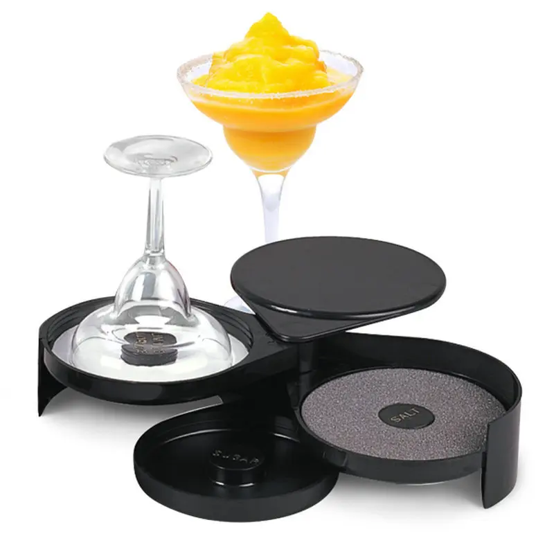 High quality Plastic 3 Tier Sugar And Salt Bar Glass Rimmer for cocktail