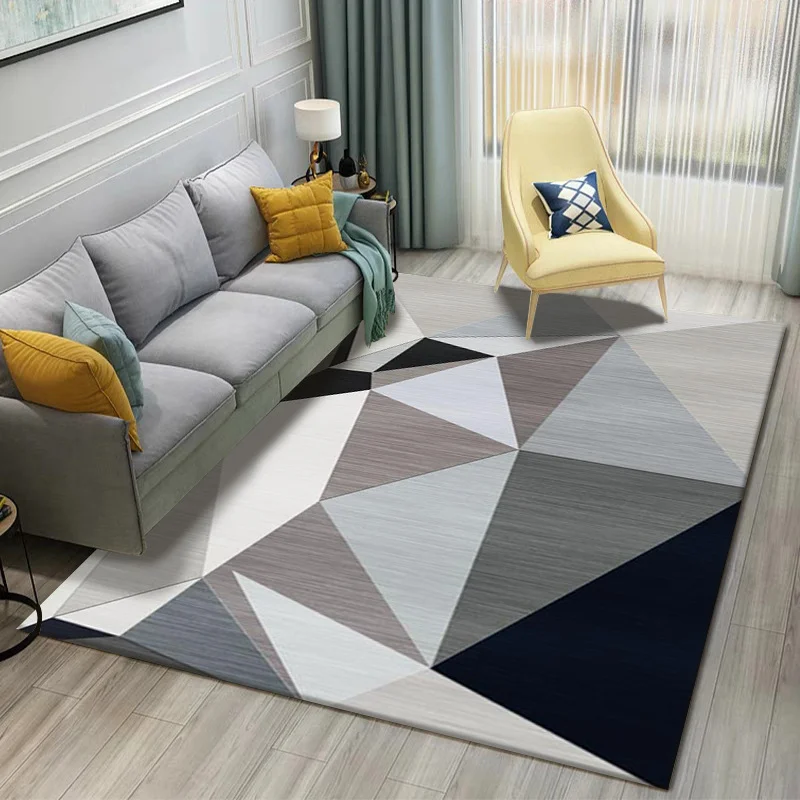 Modern 3d floor Nordic large area geometric rug living room carpet custom design printed luxury large rug carpet