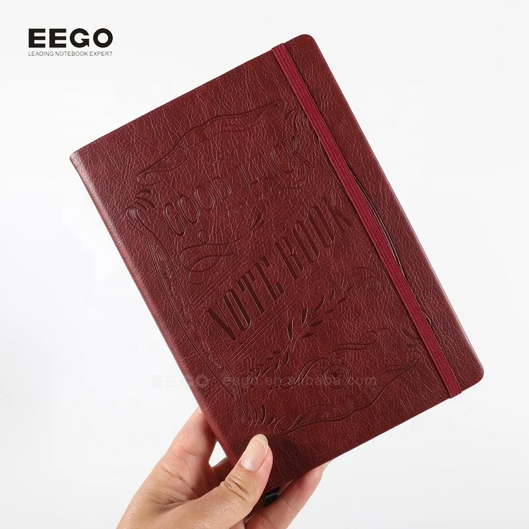 Персонализированный деловой блокнот в твердом переплете из искусственной кожи настраиваемый черный красный журнал A5 дневник