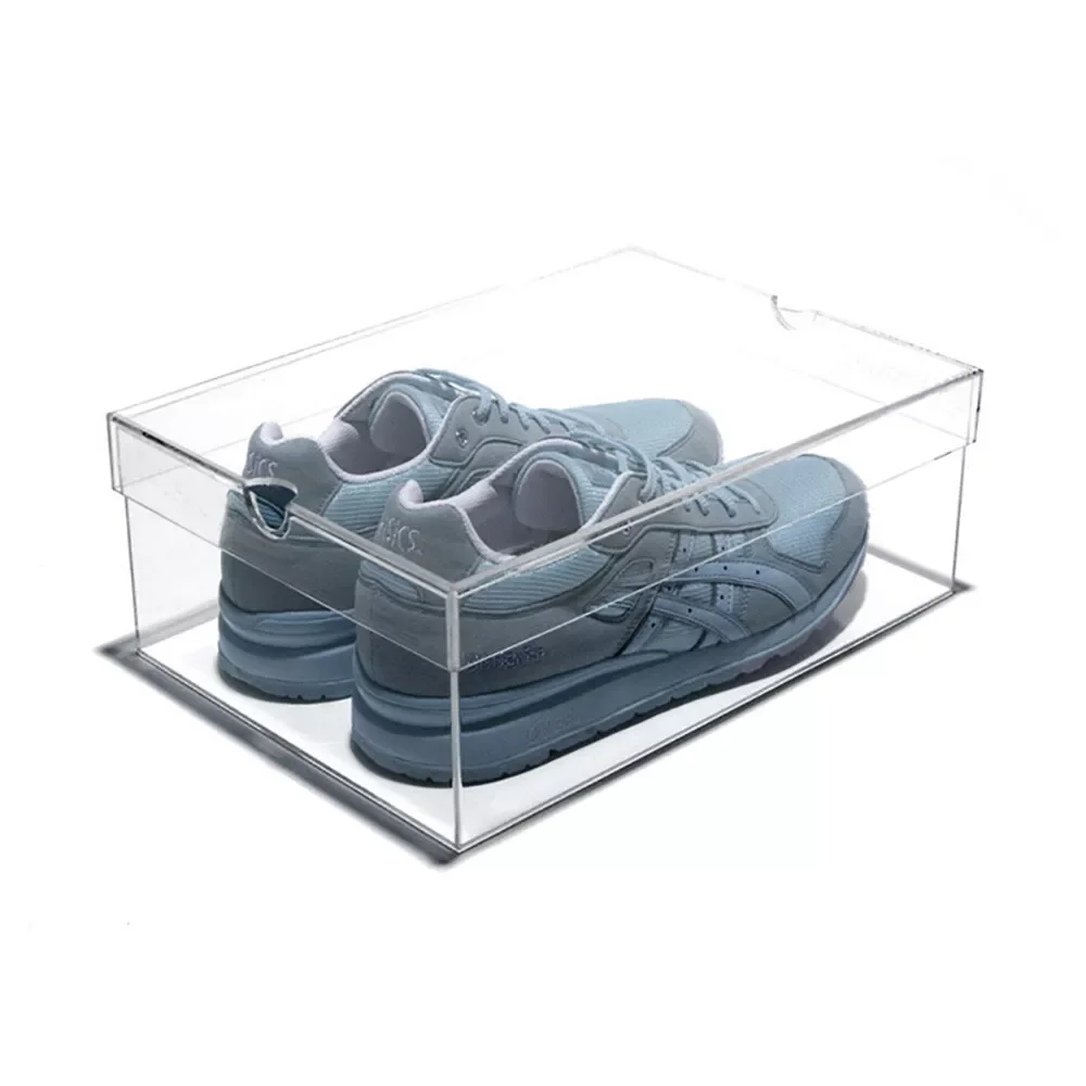Spring Sign clear large transparent stackable acrylic nike air jordan high heel shoes box plexiglass storage case with lid