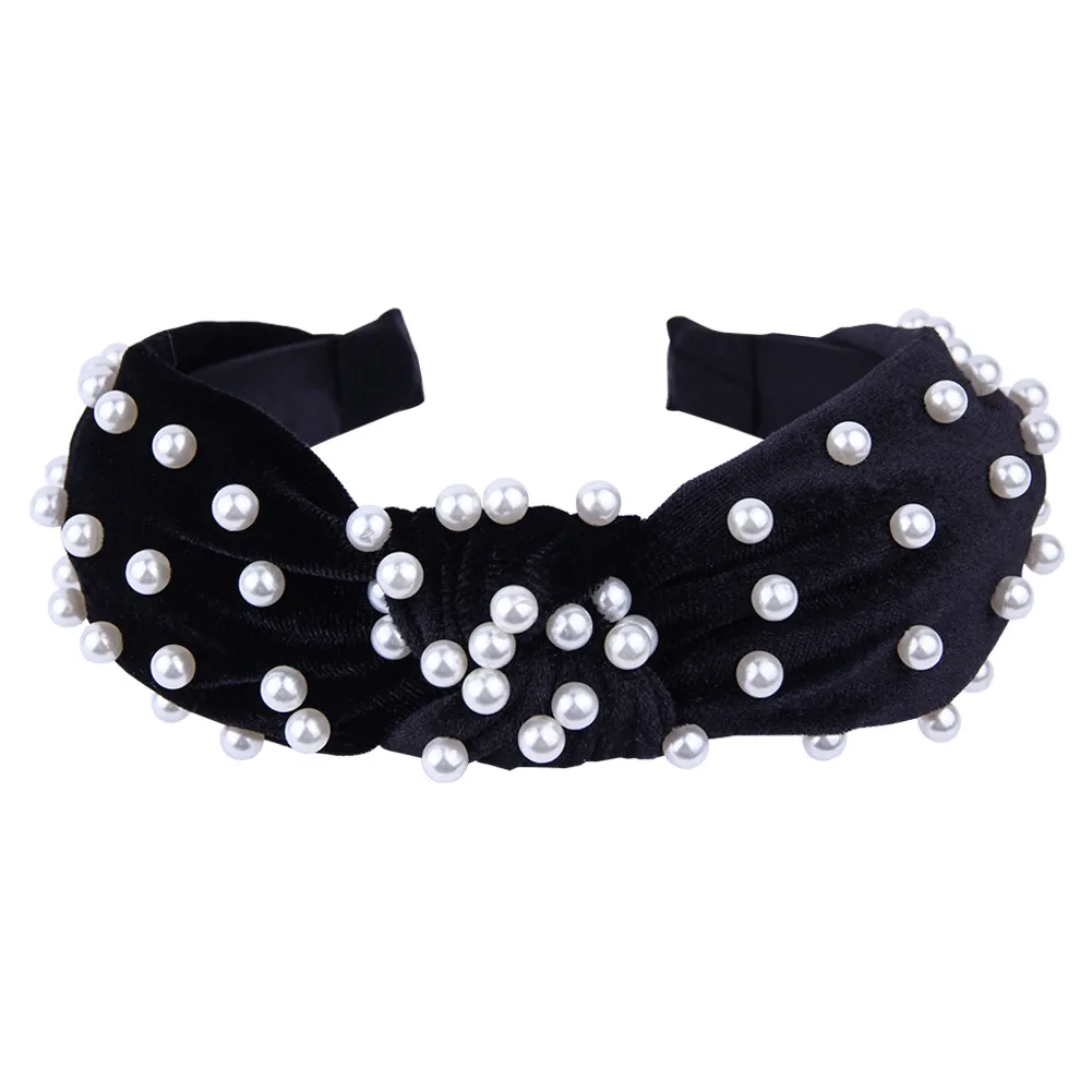 
Amazon hot selling pearl hair band colorful pretty knot headband girls YIWU manufacture hair band women 