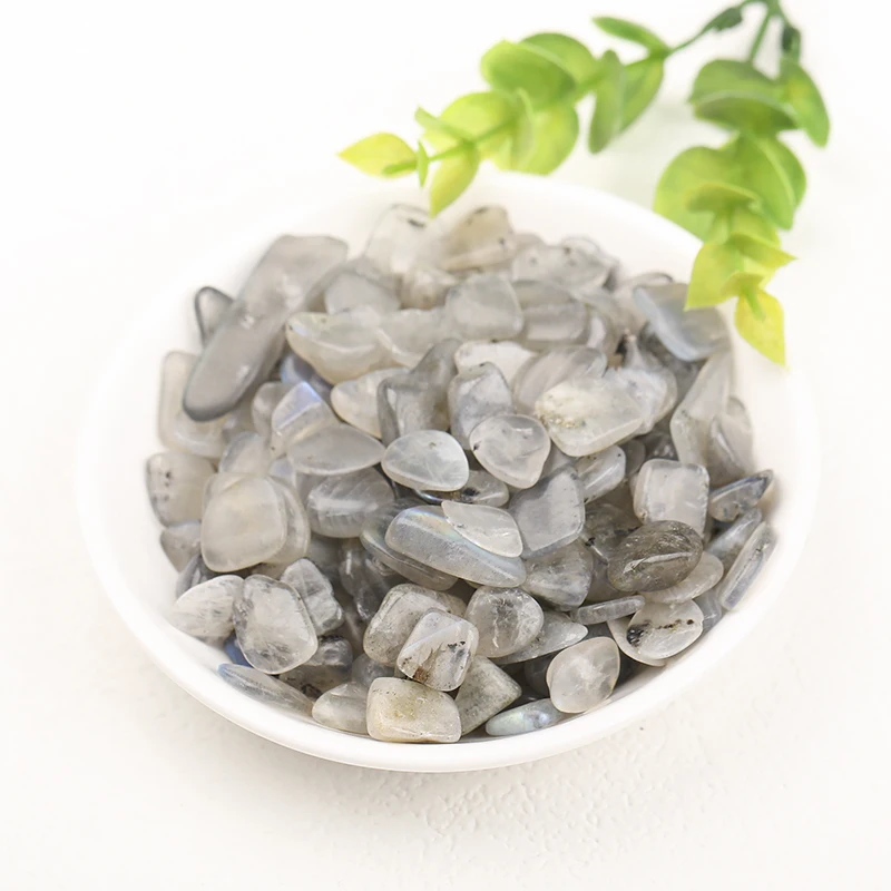 Wholesale natural Grey Moonlight healing 3-12mm stone gem crystal flake gravel for home decor