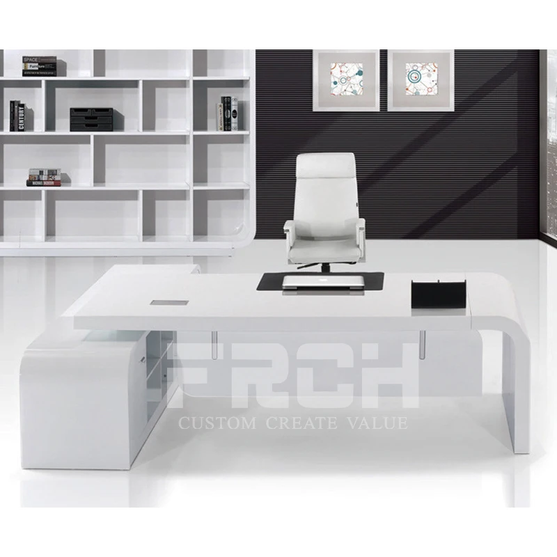 Luxury Modern L Shape Ceo Boss Desk Office Furniture Table Set Manger Executive Office Desk