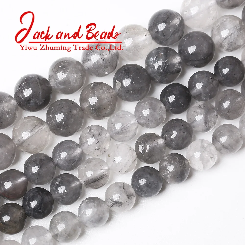
Grey Crystal Crackle Round Loose Demon Beads 15