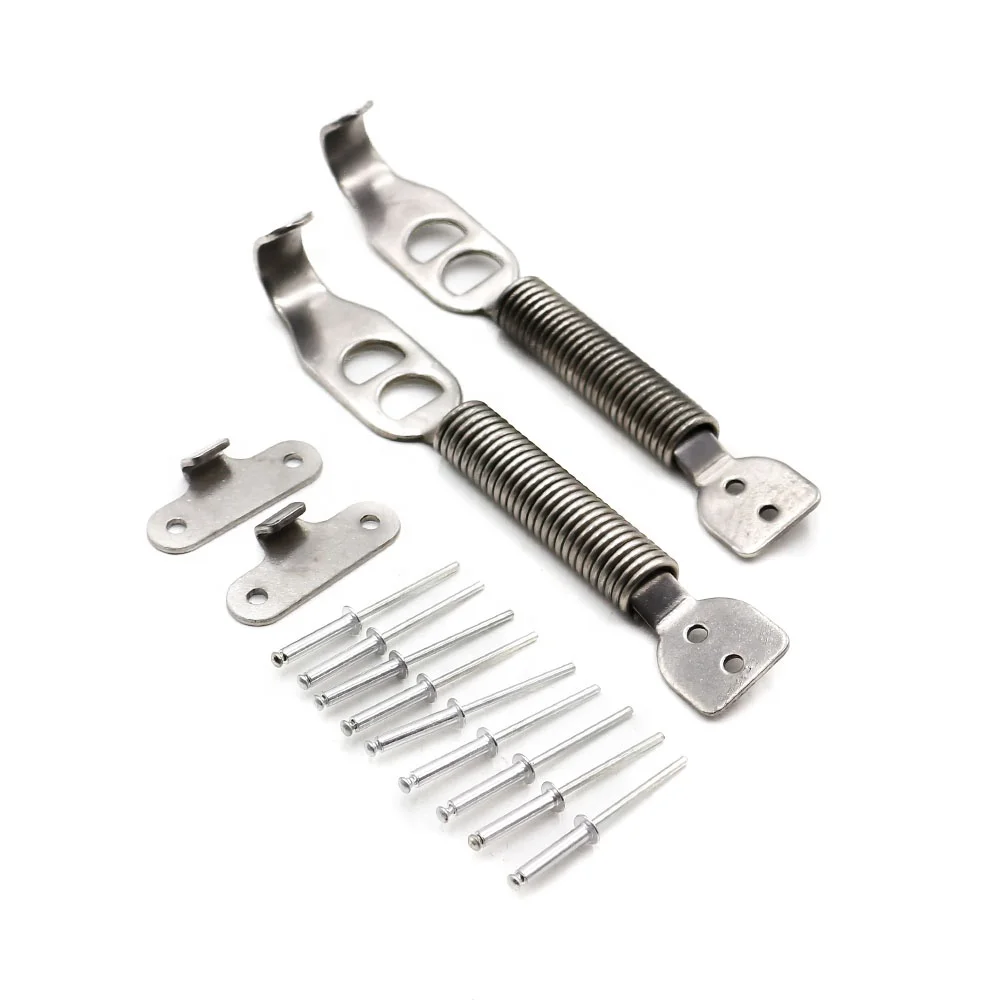 Silver Color Alloy Bonnet Hood Pin Lock Kit Down Hood Locks Pins Spring Pin Kit