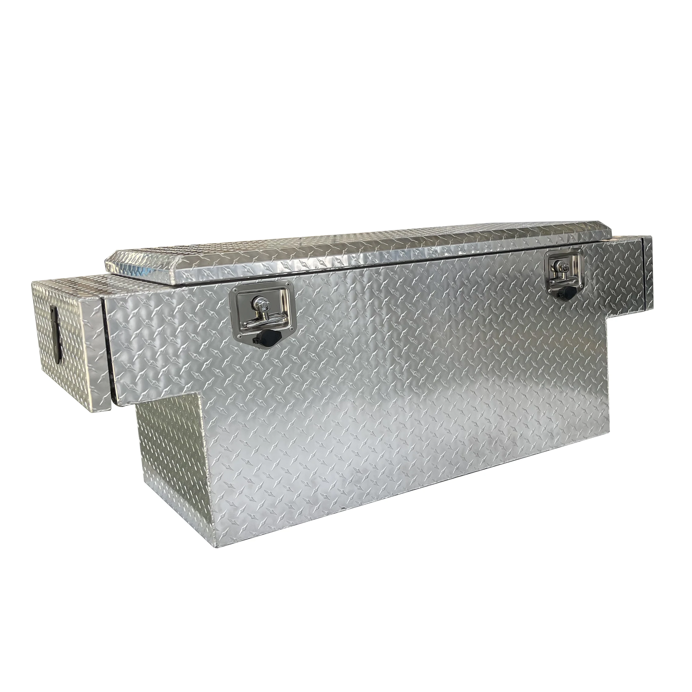 aluminum diamond plate 24*24*48' Double Lid 2mm Aluminium Smooth Semi Truck Underbody Tool Boxes