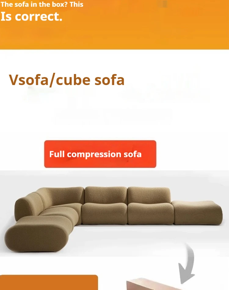 Factory sales compressed sofa velvet fabric living room modern sofa set Modular compressed furniture