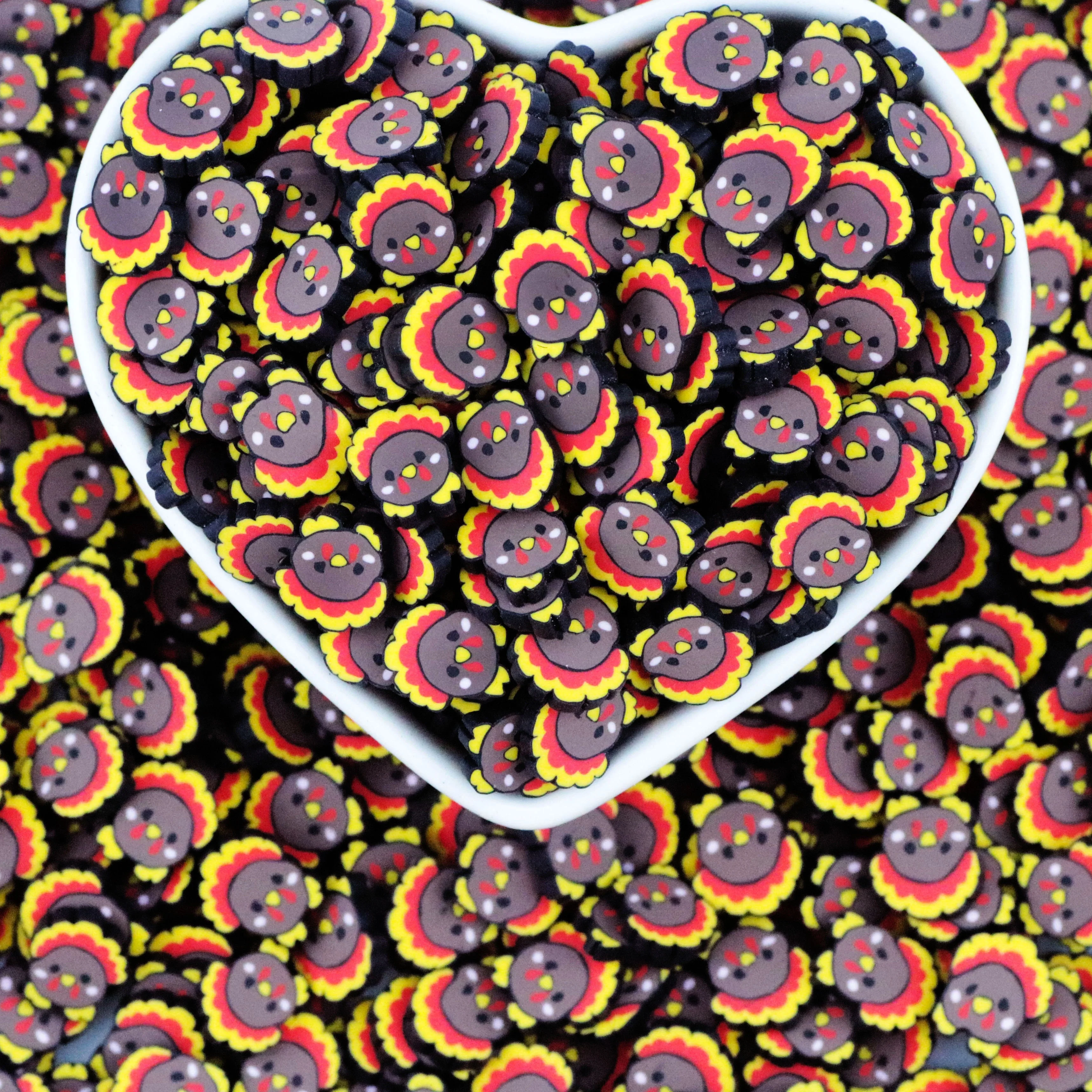 500G 5mm 10mm Brown Tribal Turkey Polymer Clay Slices For Slime Filling  Phone Case Decoration