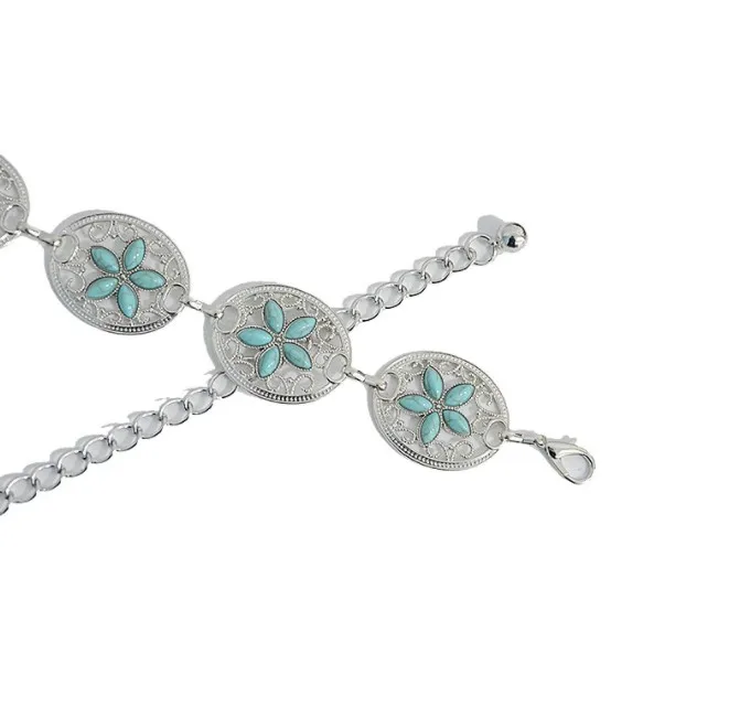Natural Turquoise Belly Body Waist  Chain Belt for Girl
