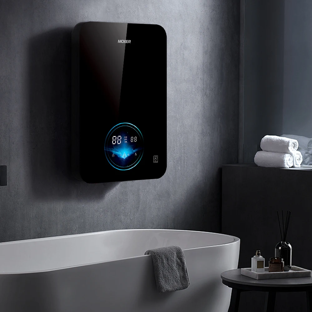 8800w 220v Thermostat bathroom electric 5 fast heating led touch screen instant water heater tankless instant hot water shower