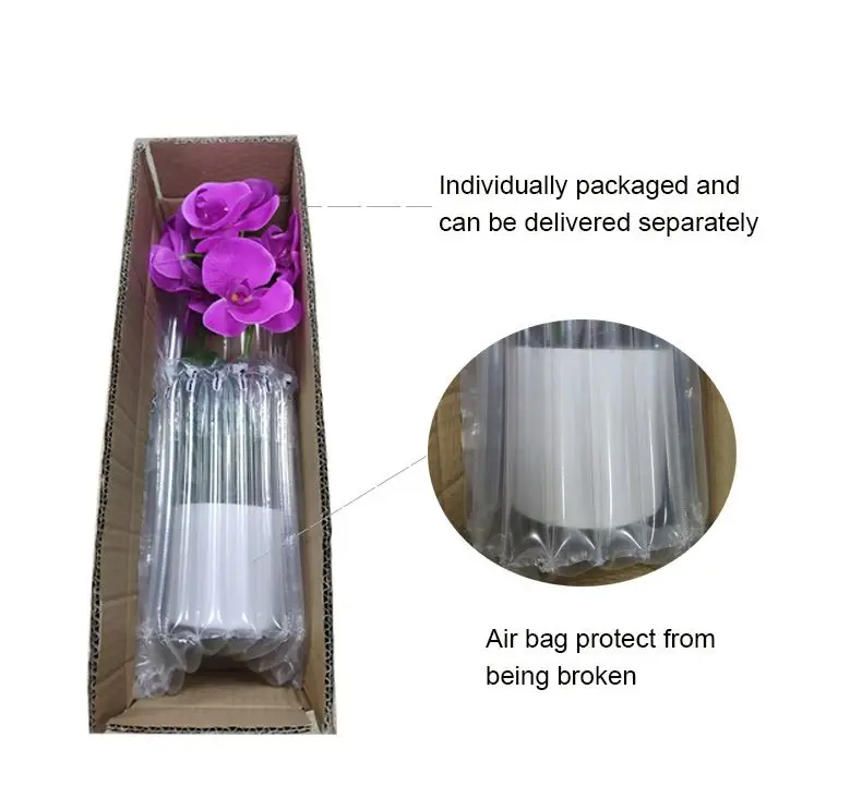 Wholesale real touch purple 7 heads artificial butterfly orchid flower in pot