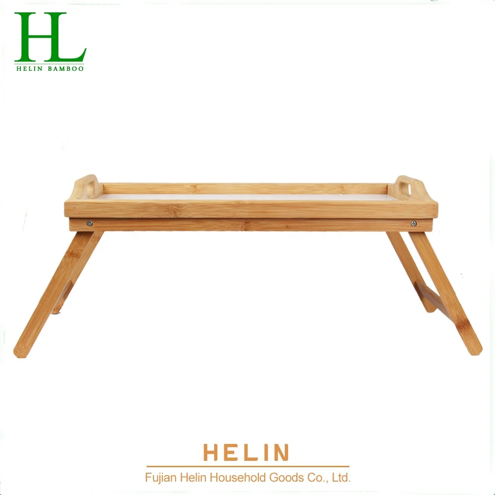 Bamboo Serving Bed Tray With Folding Legs Foldable Bamboo Bed Tray