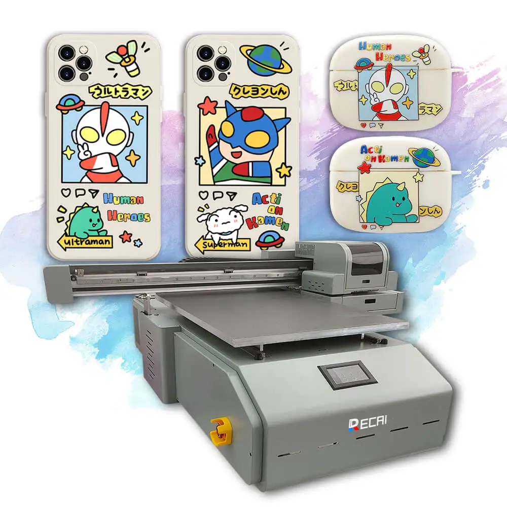 RECAI Inkjet Printers A1 UV Flatbed Printer Logo Photo Large Format Printer Digital Printing Machine for Phone Cases