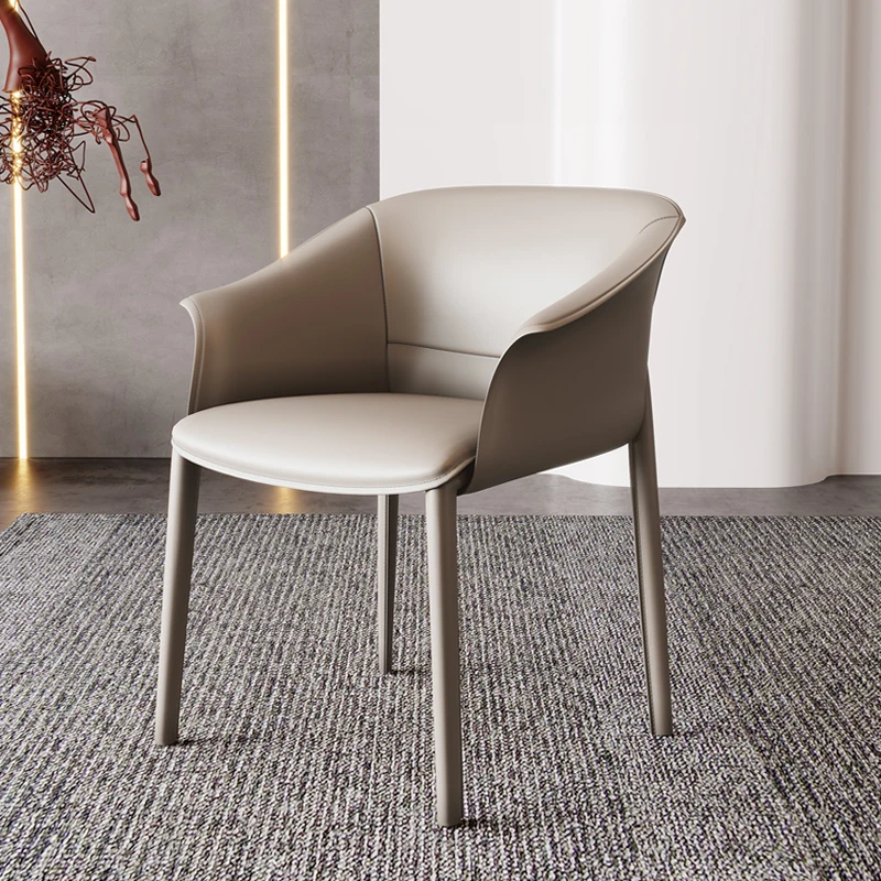 Modern luxury italian european designer style Saddle Leather Upholstery Hotel Home kitchen Dining Room Arm Chair Wholesale