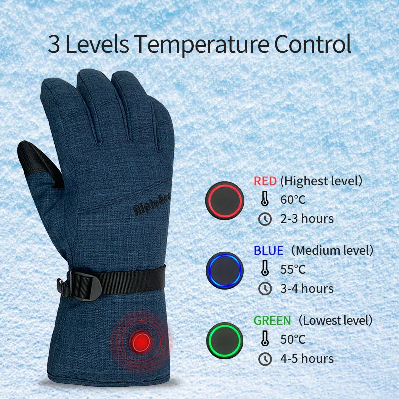 Women Man Waterproof Winter Ski Motorcycle Battery Rechargeable Usb Electric Heated Gloves