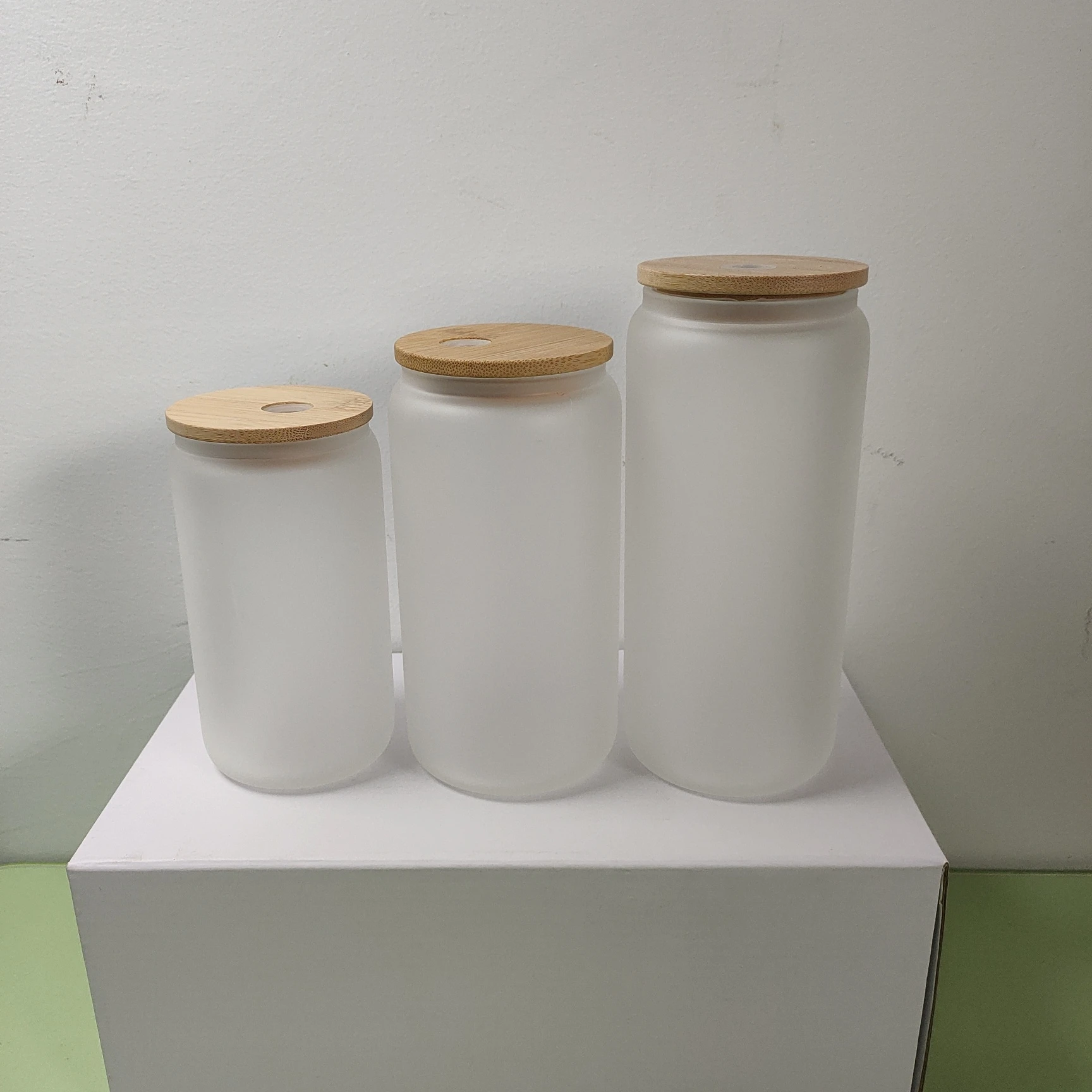 Usa Warehouse Fast Delivery 12Oz 16Oz 20Oz Frost Blanks Sublimation Water Beer Mug Can Glass Tumblers With Bamboo Lid And Straws