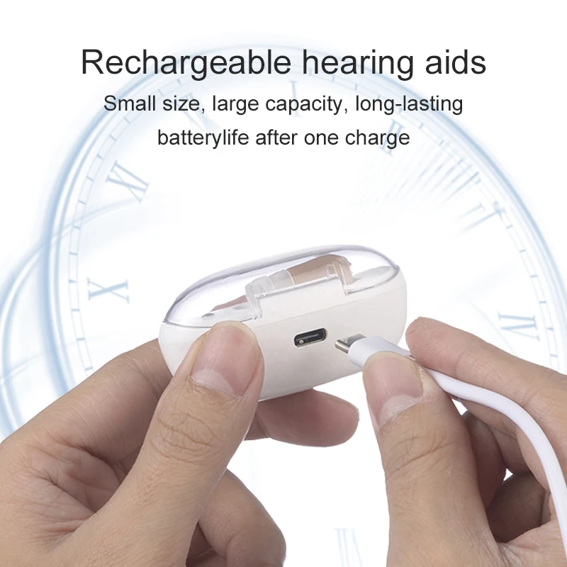 Hot Sell Deafness Clear ITE Sound Amplifier Magnetic Suction Charging Mini Hearing Aid 2023