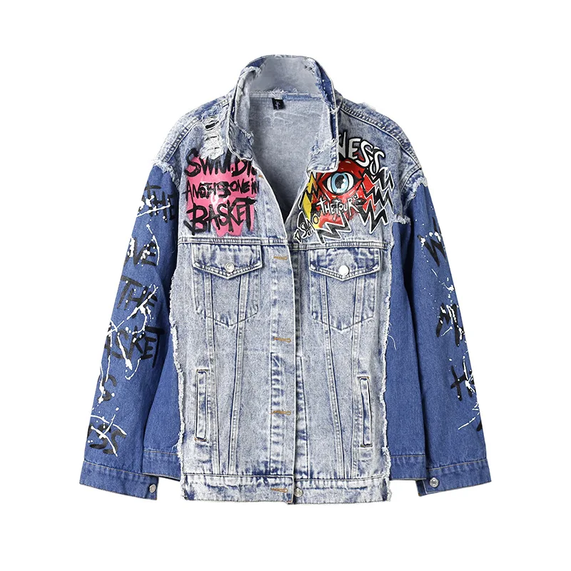 YIZHIQIU Hip Hop Cool Loose Long Sleeve Wholesale Women Denim Coats And  Jackets