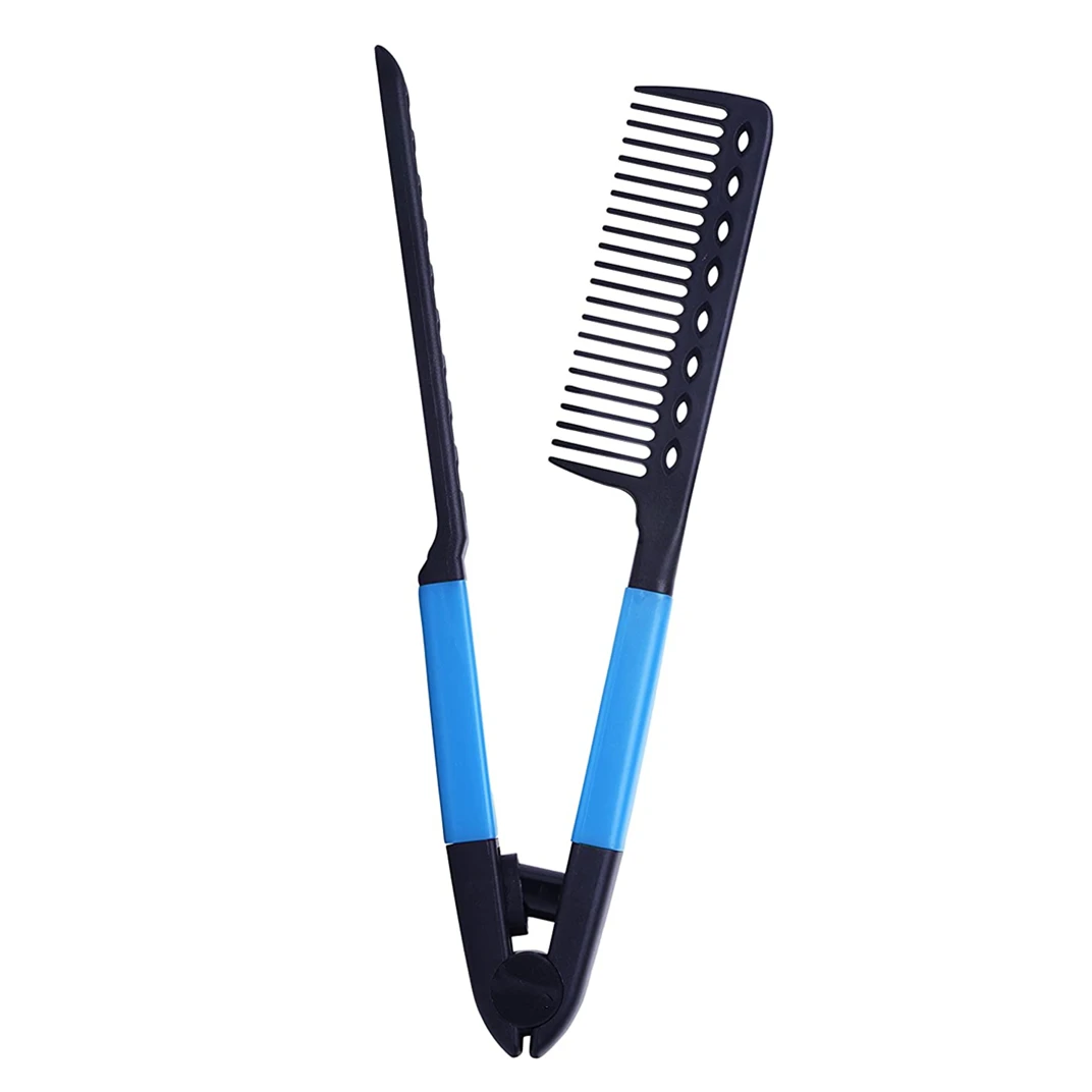 High quality Wholesale Flat Iron Heat Resistant Foldable V-shaped Straight hai comb for salon