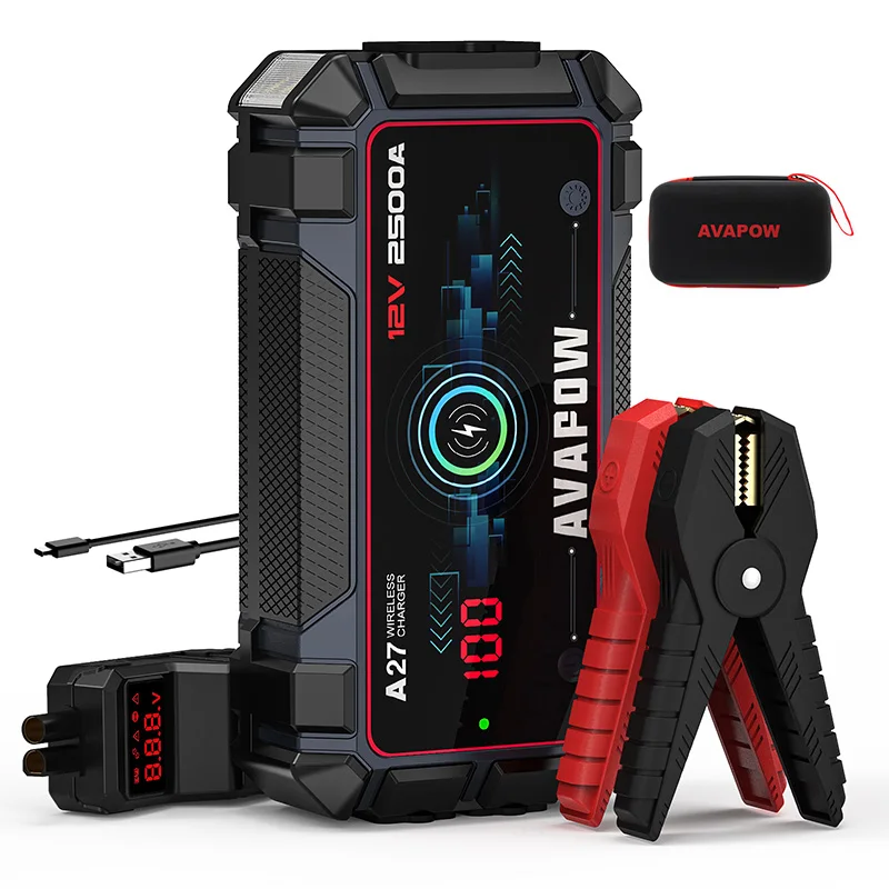 Car jump starter with USB quick charge Portable 12v Lithium battery Rugged and water-resistant Battery car booster