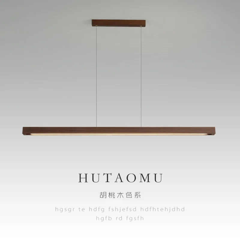 Walnut Color Long Simple Dining Table Chandeliers for Study Room Bar Home Decor LED Pendant Lamps Lighting Suspension Luminaire