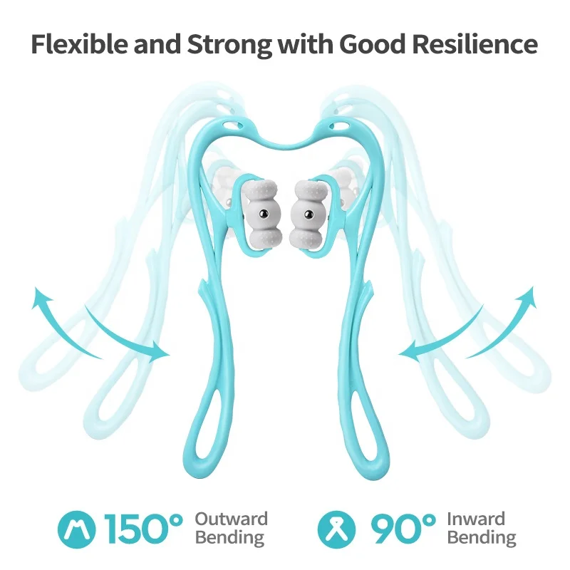 Custom LOGO Manual 6 Ball Neck Massager Roller Cervical Pain Relief Relax Handheld Dual Pressure Point Neck Massager