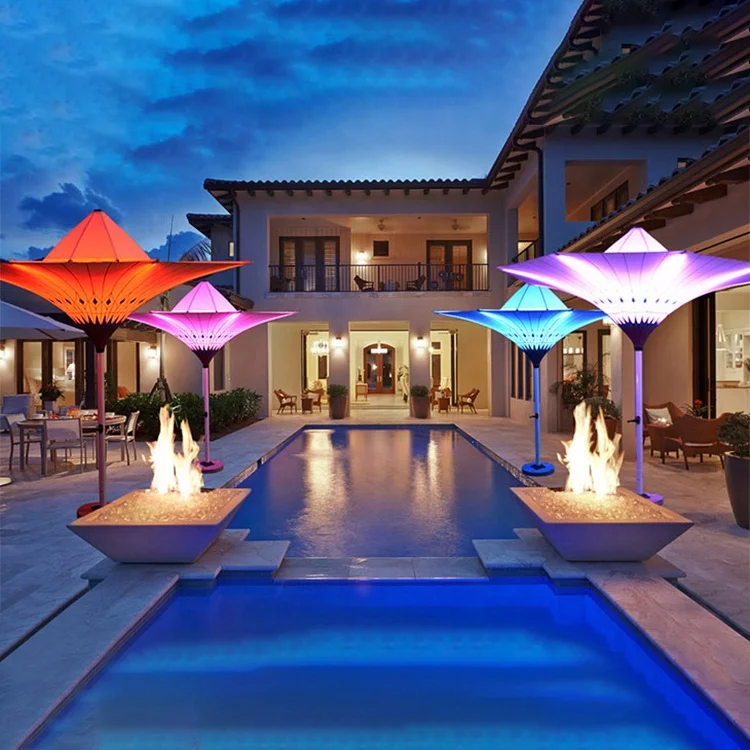 Led Flashlight Automatic Umbrella Outdoor Patio Umbrella With Led Light