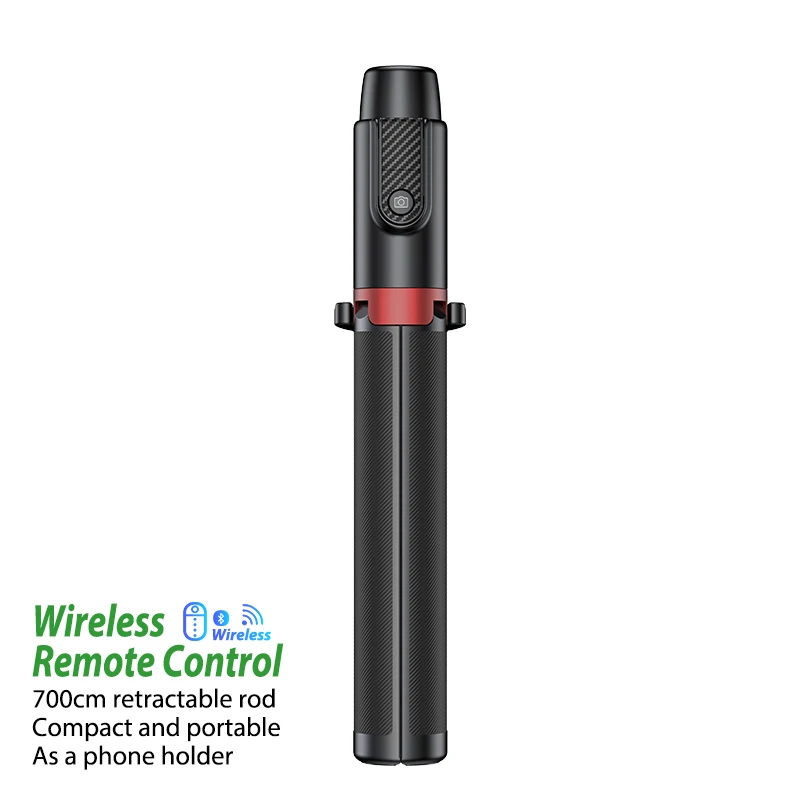 Remax Flexible Selfie Stick Bluetooths Tripod 3 In 1 Mini 360 Degree Selfie Stick Handheld Telescopic Fill light Selfie Stick