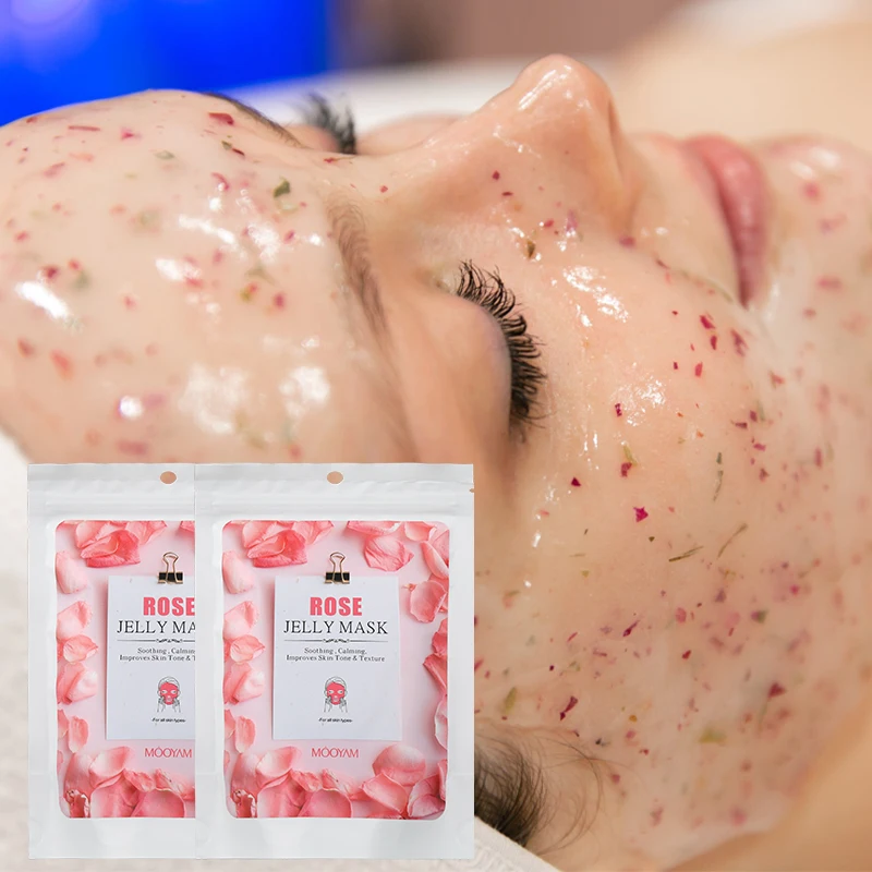 300g Hot Selling DIY SPA Facial Jelly Mask Rose Fruit Rubber Mask Powder Face Crystal Mask Beauty