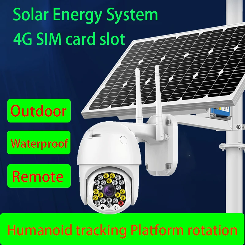 30W solar panel PTZ 4G HD camera 1080P Full-Day Video dome IP 360 degree cam Wireless  security battery outdoor Waterproof cctv