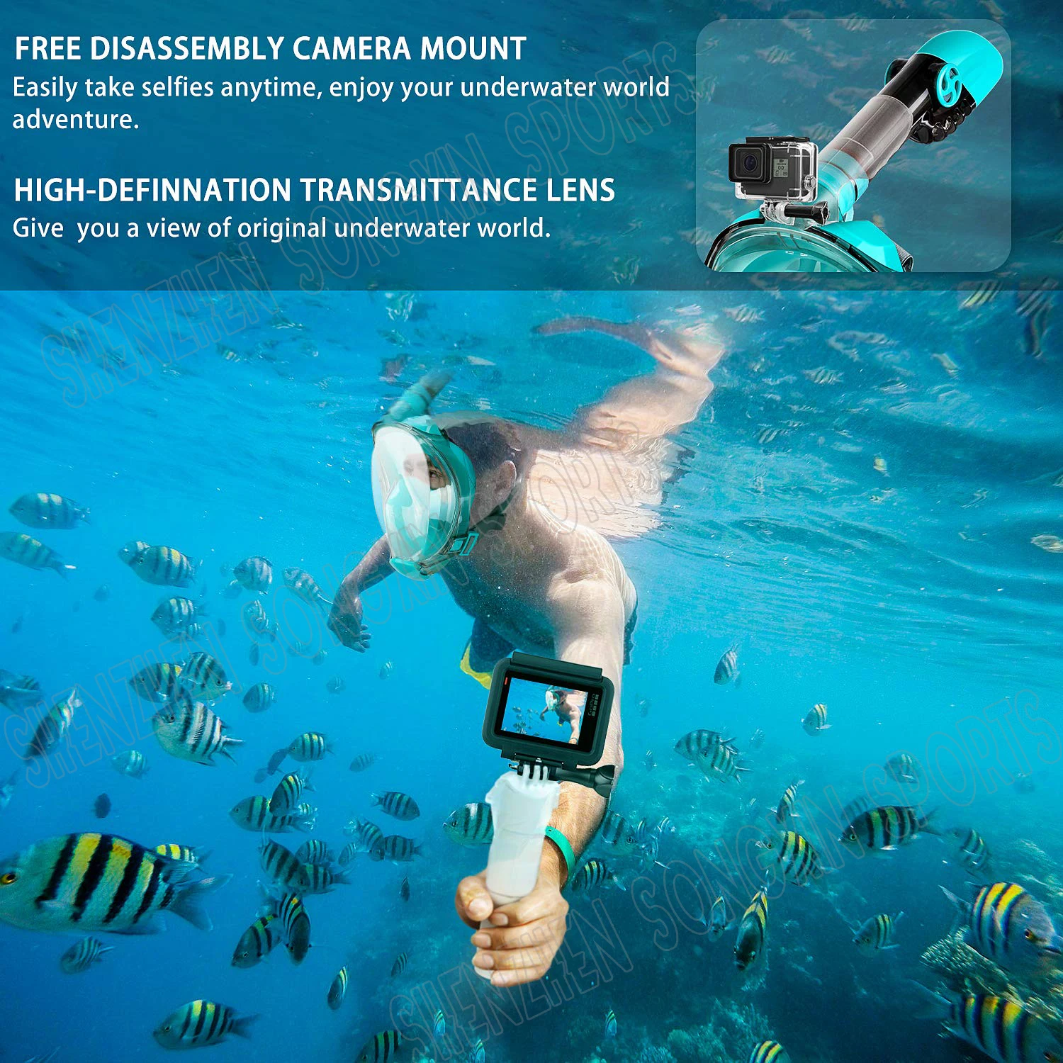 Amazon Hot Sell Anti-Fog Anti-Leak Design Snorkel Mask for Adults